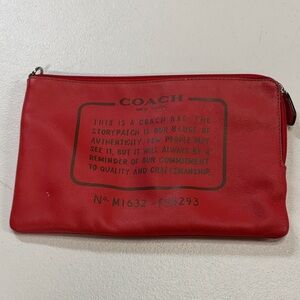 Coach Red Leather Clutch